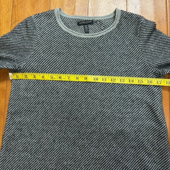 Eileen Fisher Cashmere Wool Sweater Stripe Sz PP 2P-4P Quiet Luxury Minimalist - Picture 12 of 14